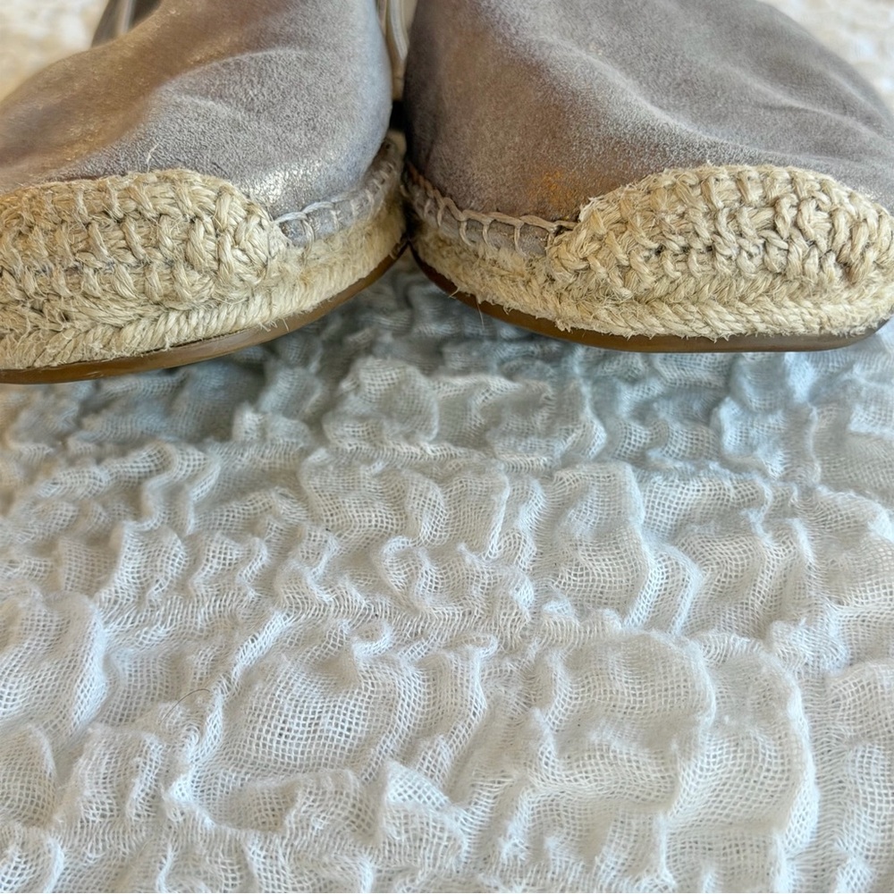 Eileen Fisher Lee Metallic Suede Espadrille Flat Size 10 - Picture 11 of 11